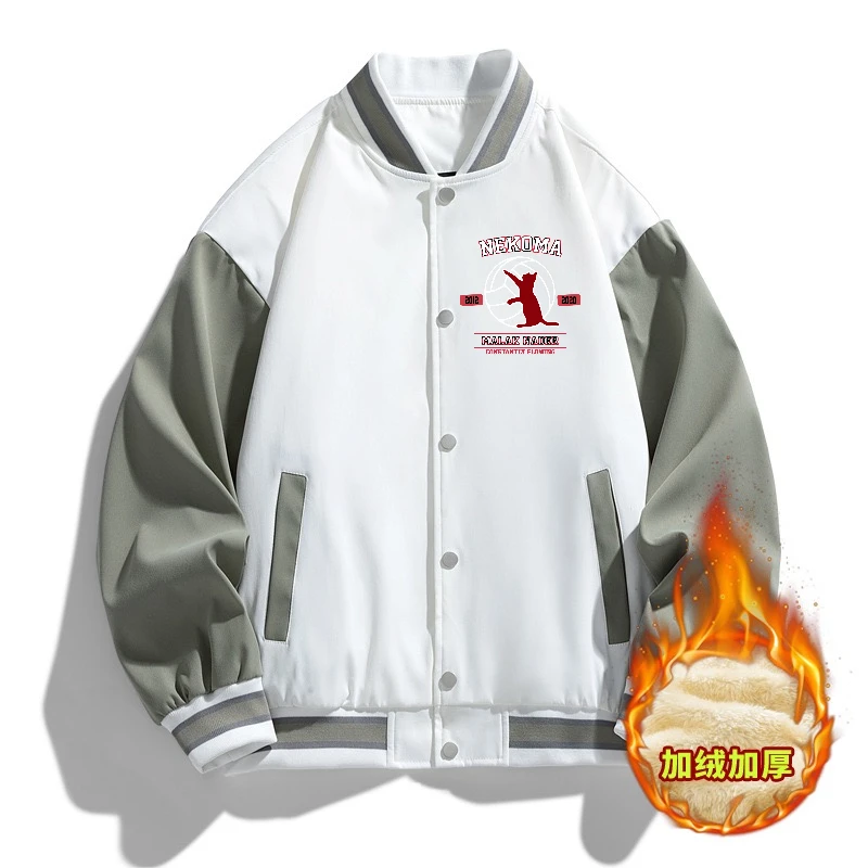 Fall/Winter 2023 super kuum unisex pesapalli -, plüüš-jakk jakk jakk jakk 3D trükitud monogramm muster lahe mantel paar - 3