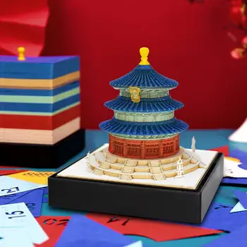 Chinese Temple Of Heaven 3D Notepad 2024 Aasta Lohe Laua Kalender, Memo Pad Blokeerida Märkused 3D Paber Nikerdamist Kunst Käsitöö