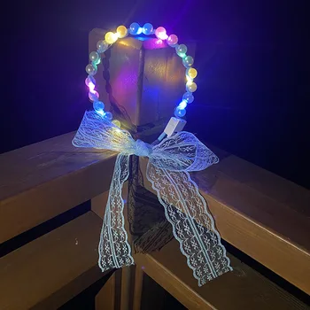 20pcs LED Pearl Light up Peapael Helendav Pärg Hõõguv Haldjas Crown Kuma Pimedas Naiste Tüdruk Lepinguosalise Jõulud navidad