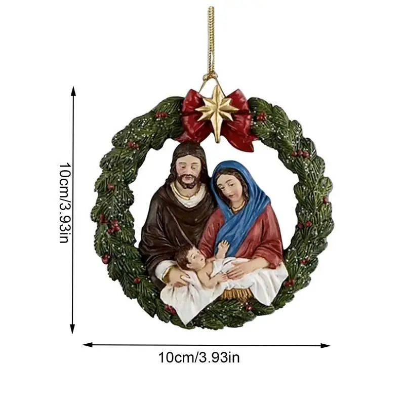 Religioosne Jõulud Kaunistused Kerge Jõulupuu Decor Akrüül Rippuvad Kaunistused Usuliste Kohal Pere Ja - 5