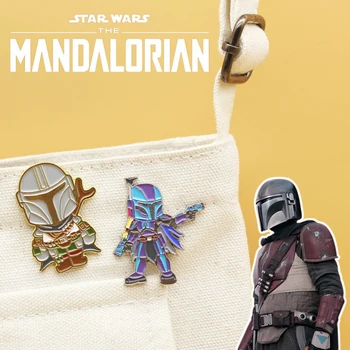 Star Wars Mandalorian Sõle Naljakas Metallist Emailiga Pääsme Kott, Müts Rinnamikrofon Pin-Ehted Seljakott Tarvikud Suveniiride Kingitus Sõpradele