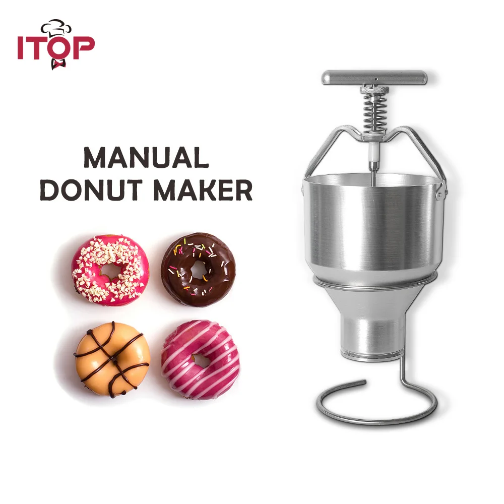 ITOP Roostevabast Terasest 2.5 L Donut Tegija Vahvel Dispenser Donut Hallituse Suupiste Masin Käsitsi köögikombain Kohanemise Suurus - 0
