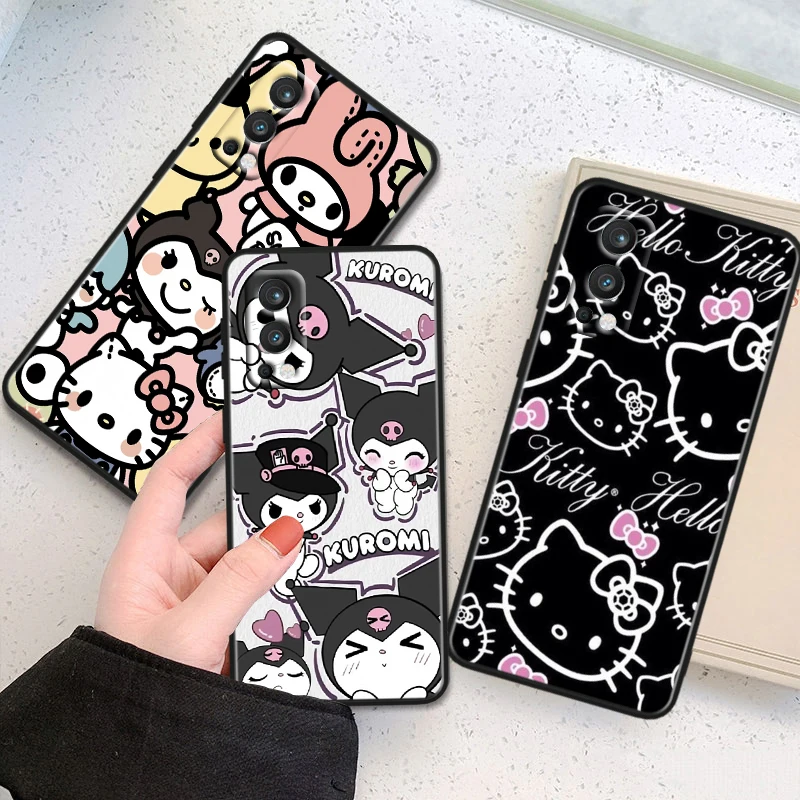 Tüdruk Hello Kitty Jahtuda OnePlus 11 10T 10R 9R 8T 7T Nord N300 N200 N100 2T CE2 Lite N20 N10 Pro Musta Telefoni Juhul Telefoni Puhul - 1