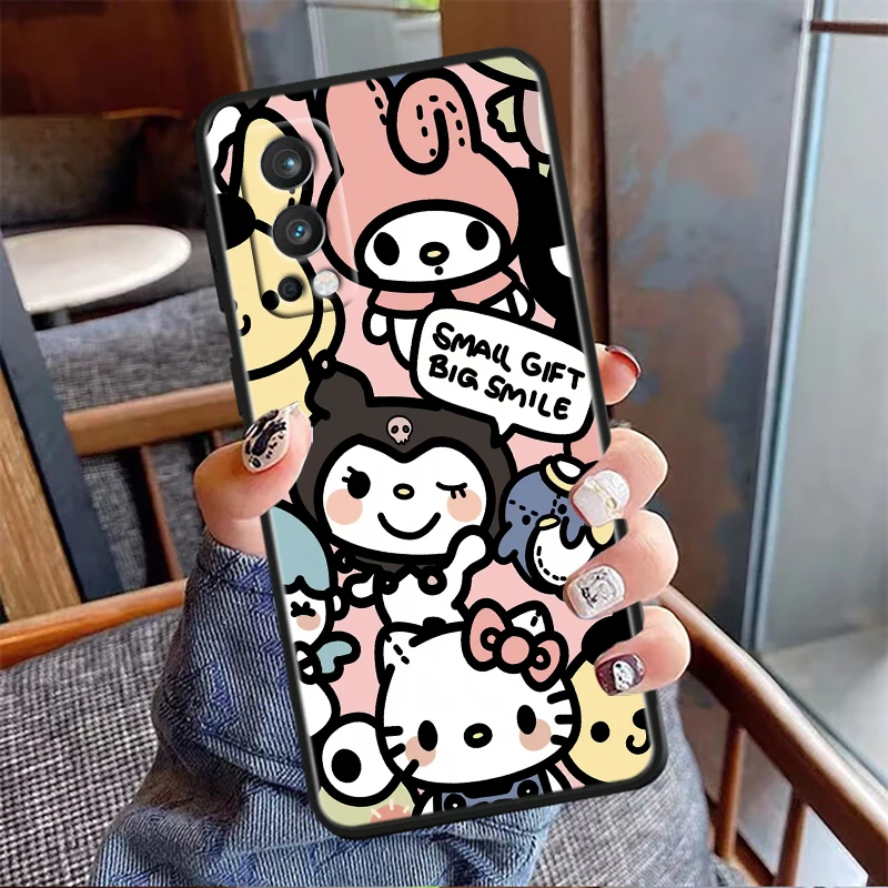 Tüdruk Hello Kitty Jahtuda OnePlus 11 10T 10R 9R 8T 7T Nord N300 N200 N100 2T CE2 Lite N20 N10 Pro Musta Telefoni Juhul Telefoni Puhul - 5