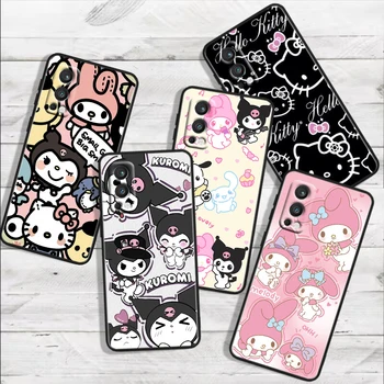 Tüdruk Hello Kitty Jahtuda OnePlus 11 10T 10R 9R 8T 7T Nord N300 N200 N100 2T CE2 Lite N20 N10 Pro Musta Telefoni Juhul Telefoni Puhul