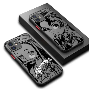 Anime Demon Slayer Juhtudel Prindi Telefon Case for iPhone 12 15 Mini Pro Max 7 8 Plus XS Max 13 14 Pluss XR X 11 Pro Pehme Matt Kate