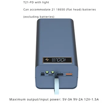 21x18650 Taskulamp Aku Laadija karbis Power Bank Omanik DIY Shell Case Dual USB 18650 Aku Kest Ladustamise Korraldamiseks