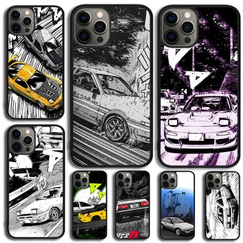 Koomiline Initial D Drift Racing Telefoni Juhul Kate iPhone 15 14 SE 2020 XR, XS 11 12 13 Mini Pro MAX 6 7 8 Plus