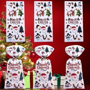 50tk Jõulud Jõuluvana Kommi Kott Häid Jõule Kaunistused Koju 2024 Christmas Ornament Uus Aasta Xmas Kingitused Kotid