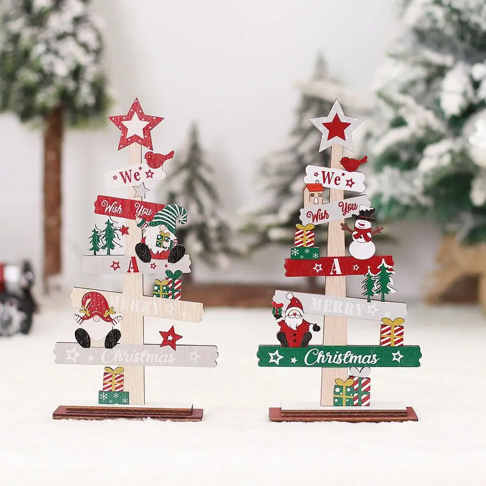 Desktop Christmas Tree Santa Claus DIY Teenetemärgi Puidust Jõulud Märke Tahvel Xmas Teenetemärgi Uue Aasta Pidu Kingitused - 0