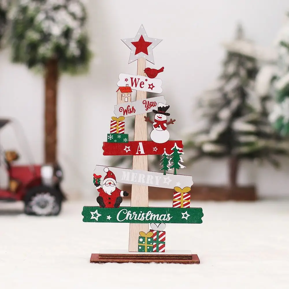 Desktop Christmas Tree Santa Claus DIY Teenetemärgi Puidust Jõulud Märke Tahvel Xmas Teenetemärgi Uue Aasta Pidu Kingitused - 2