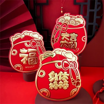 6tk Hiina Uue Aasta Punased Ümbrikud Draakon Aasta Hongbao Spring Festival Õnnelik Raha Kotid Spring Festival Punased Ümbrikud