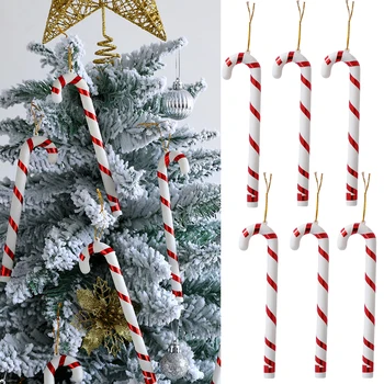6/12tk 17CM Candy Cane Christmas Tree Teenetemärgi Xmas Ripats DIY Home Decor Häid Jõule Laste Mänguasi Uus Aasta 2022 Navidad