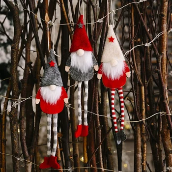 3 Pack Jõulud Näota Pika Jala Gnome Santa Xmas Tree Rippuvad Tilk Ornament Nukk Kaunistused Koju Ripats Kingitused