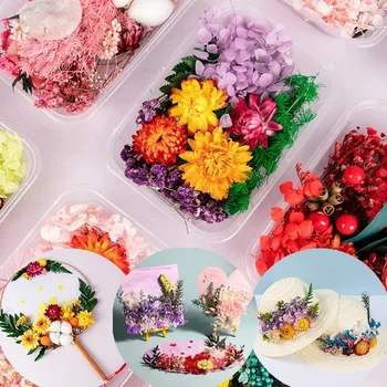 Värvikas Naturaalne Kuivatatud Lilled Epoksüvaik käsitöö Käsitöö DIY Kimp Vanik Küünla valmistamiseks Kodus Pulm Kasti Lill Decor