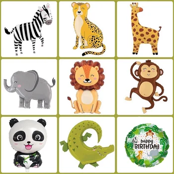 DIY Multikas Loomade Foolium Õhupallid Panda Elevant, Kaelkirjak Zebra Safari Metsik Sünnipäev Decor Lapsed Baby Shower Õhupall