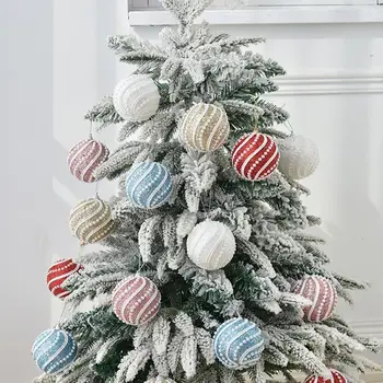 2024 Uue Jõulupuu Palli Kaunistused 8cm Mini Jõulud Palli Teenetemärgi Xmas Rippus Puu Decor Pidu Tarvikud