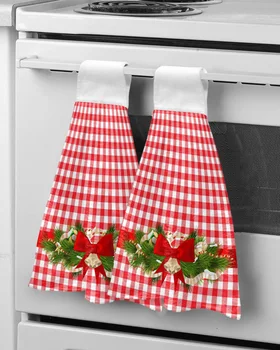 Punane Ruuduline Vibu Käterätikud Microfiber Rippuvad Riie Kiire Kuiva Lapiga Jõulud Decor Köök Rätik