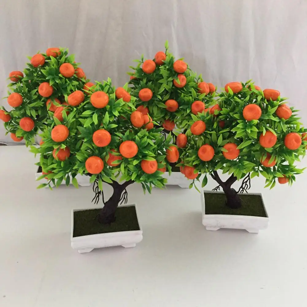 23 Puuviljad Kunstlik Orange Tree Dekoratiivsed Mitte-pleegib Plastikust Võltsitud Simulatsiooni Taime Pott Bonsai Realistlik Simulatsioon apelsinipuu - 1