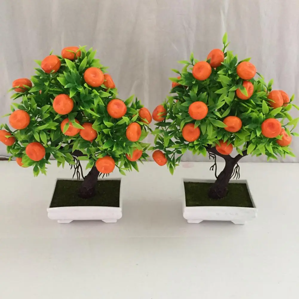 23 Puuviljad Kunstlik Orange Tree Dekoratiivsed Mitte-pleegib Plastikust Võltsitud Simulatsiooni Taime Pott Bonsai Realistlik Simulatsioon apelsinipuu - 2