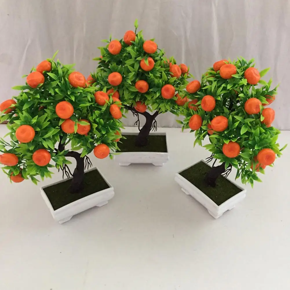 23 Puuviljad Kunstlik Orange Tree Dekoratiivsed Mitte-pleegib Plastikust Võltsitud Simulatsiooni Taime Pott Bonsai Realistlik Simulatsioon apelsinipuu - 3