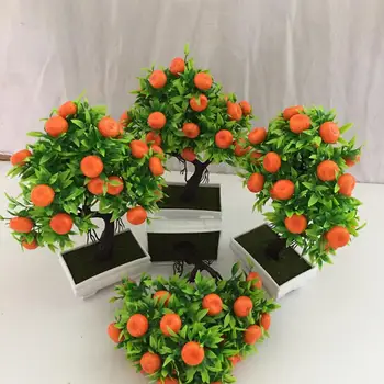 23 Puuviljad Kunstlik Orange Tree Dekoratiivsed Mitte-pleegib Plastikust Võltsitud Simulatsiooni Taime Pott Bonsai Realistlik Simulatsioon apelsinipuu