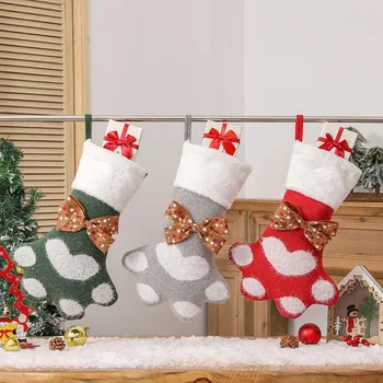 Suu Kujuline jõulukaunistused Kodu Sukad Armas Xmas Tree Ornament Decor kikilips Uus Aasta Sokk Uus Aasta 2024 Kingitused