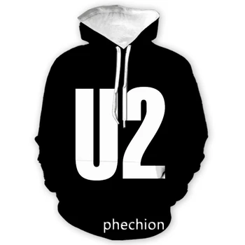 phechion Uus Mood Meeste/Naiste Bänd U2 3D Print Vabaaja Dressipluus Hupparit Streetwear Mehed Lahti Spordi Hupparit H09