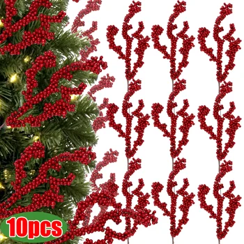 Jõuluehe Oksad, Marjad Punased Marjad Varte Pärg Xmas Tree Ornament Holly Marja Branch Uue Aasta Pidu Tabel Decor
