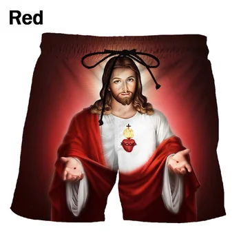 Uus Mood Meeste/Naiste 3d Jeesus Prindi lühikesed Püksid Christian Rannas Püksid